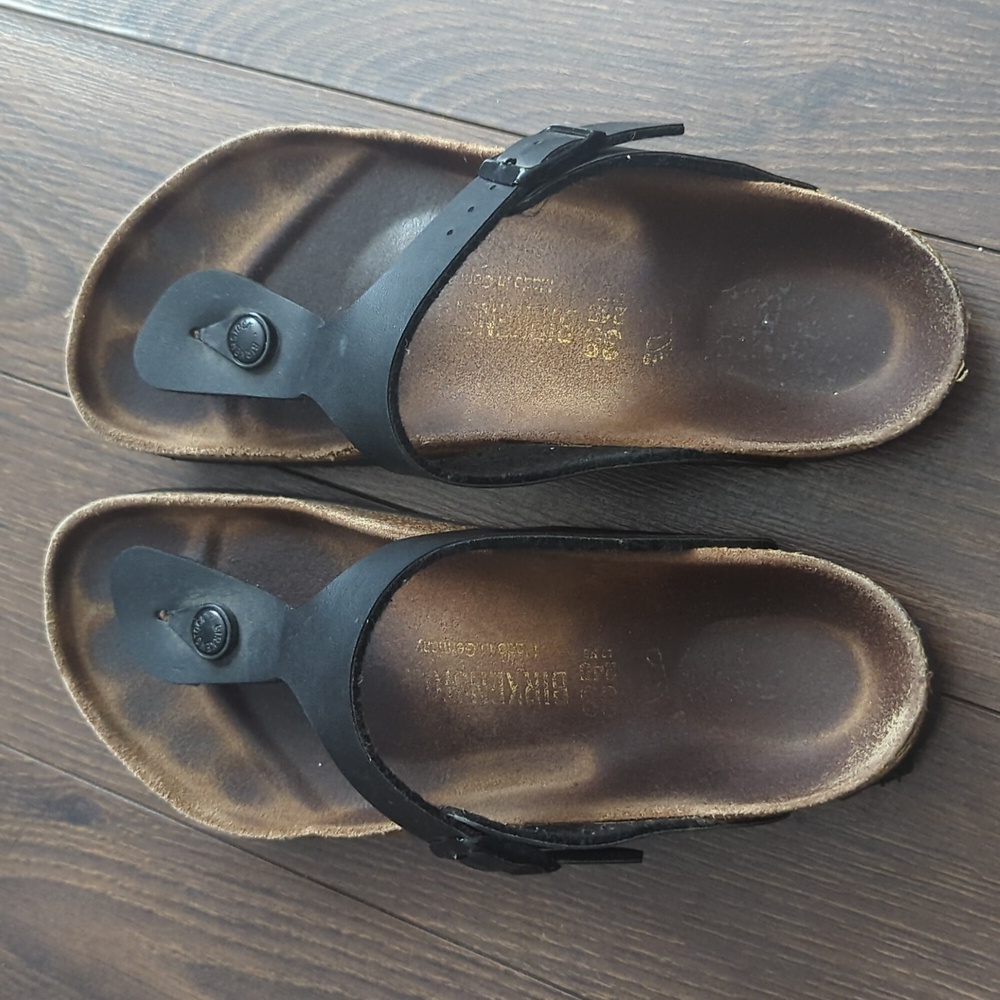 Birkenstock Gizeh Birko-Flor Black Sandals - Picture 3 of 7